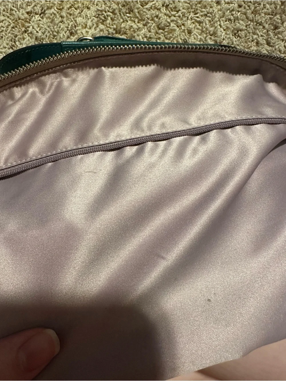 Coach Ashley Dotted Op Art Green Beige Shoulder Crossbody Bag Lilac Lining